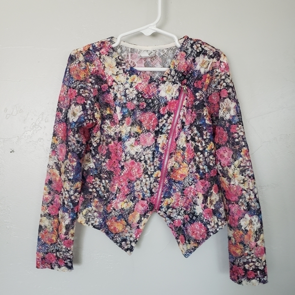 D-signed Disney Little Girls Small Colorful Lace Long Sleeve Side Zip Jacket Top